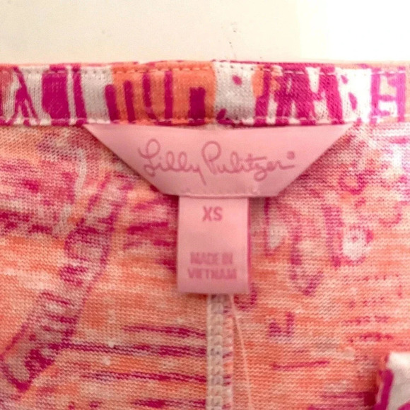 Lilly Pulitzer Sz XS Duval Top Linen Pink Cheeky Melon Rule Breakers NWT… - Picture 4 of 9